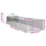 Niche d'extérieur pour chien enclos 8x2x1,5 m acier galvanisé