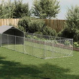 Niche d'extérieur pour chien enclos 8x2x1,5 m acier galvanisé