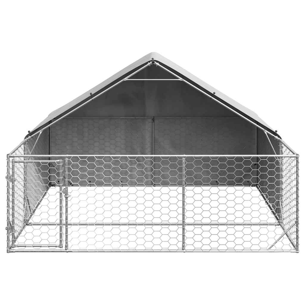 Niche d'extérieur pour chien enclos 3x3x1,9 m acier galvanisé