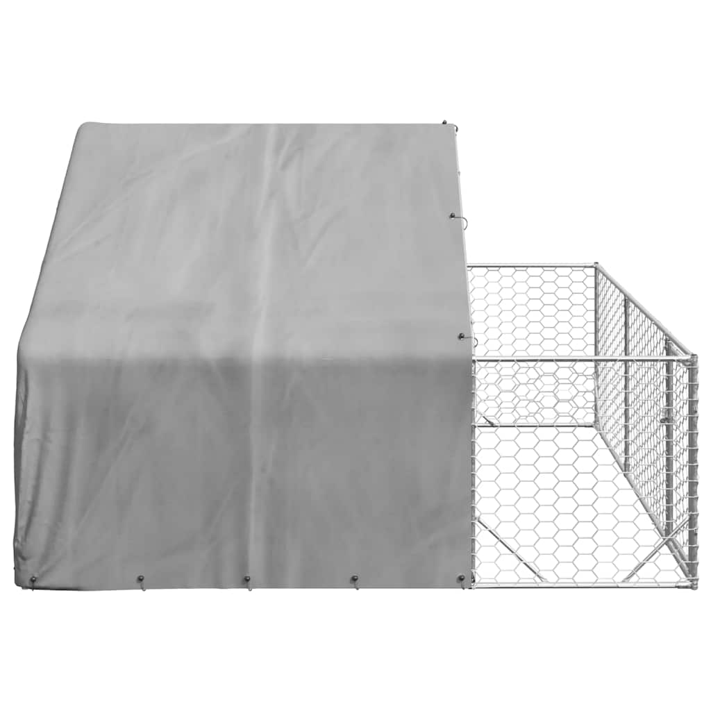 Niche d'extérieur pour chien enclos 3x3x1,9 m acier galvanisé