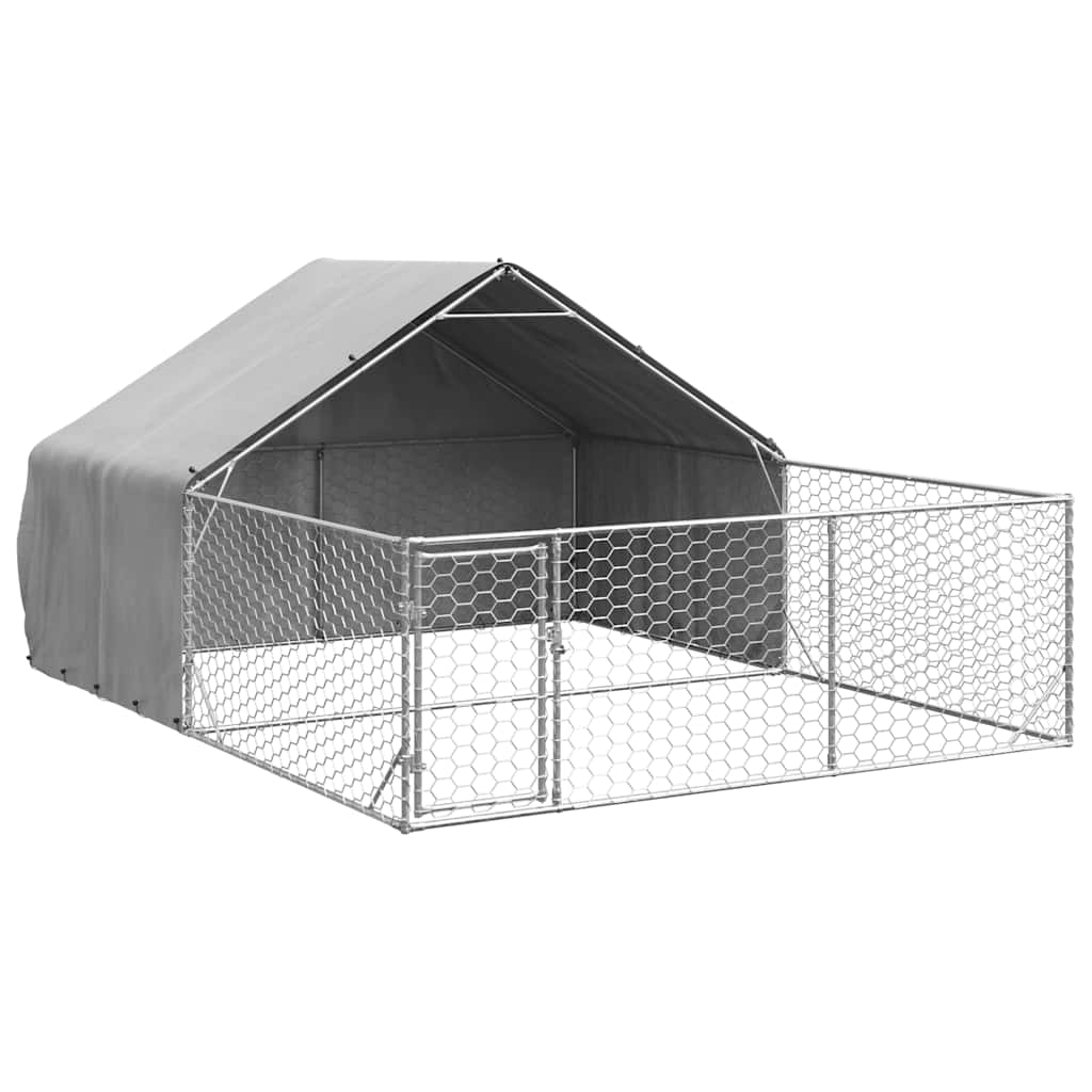 Niche d'extérieur pour chien enclos 4x3x1,9 m acier galvanisé