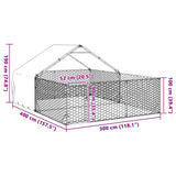 Niche d'extérieur pour chien enclos 4x3x1,9 m acier galvanisé