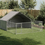 Niche d'extérieur pour chien enclos 4x3x1,9 m acier galvanisé