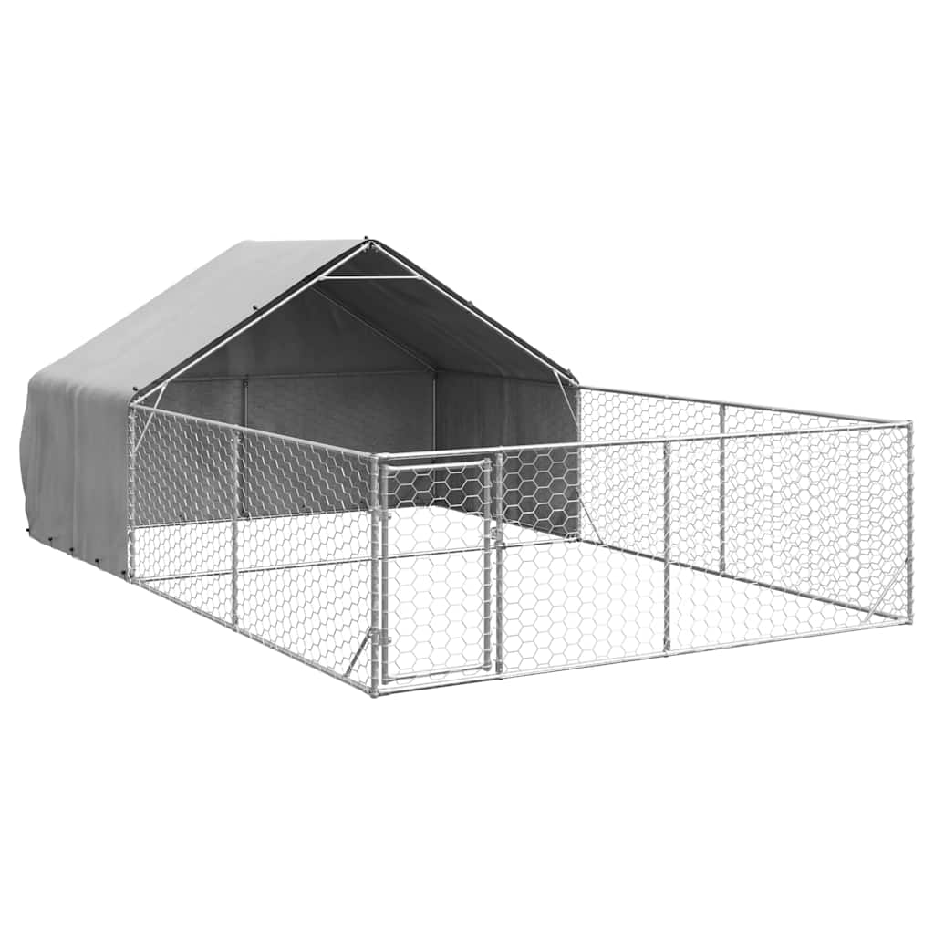 Niche d'extérieur pour chien enclos 6x3x1,9 m acier galvanisé