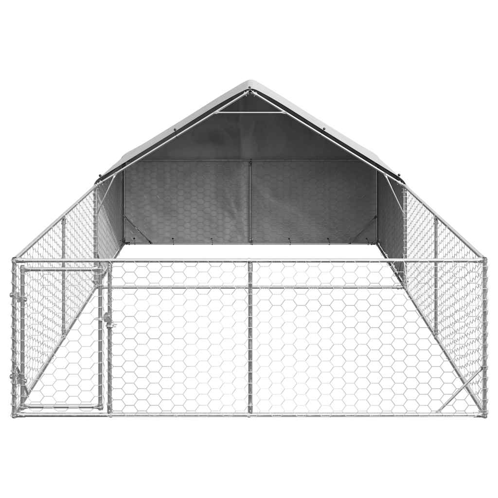 Niche d'extérieur pour chien enclos 6x3x1,9 m acier galvanisé