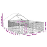 Niche d'extérieur pour chien enclos 6x3x1,9 m acier galvanisé