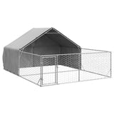 Niche d'extérieur pour chien enclos 5x3x1,9 m acier galvanisé