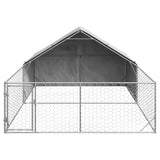 Niche d'extérieur pour chien enclos 5x3x1,9 m acier galvanisé