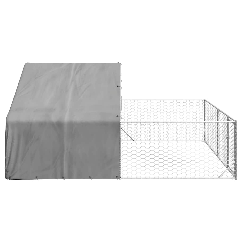 Niche d'extérieur pour chien enclos 5x3x1,9 m acier galvanisé