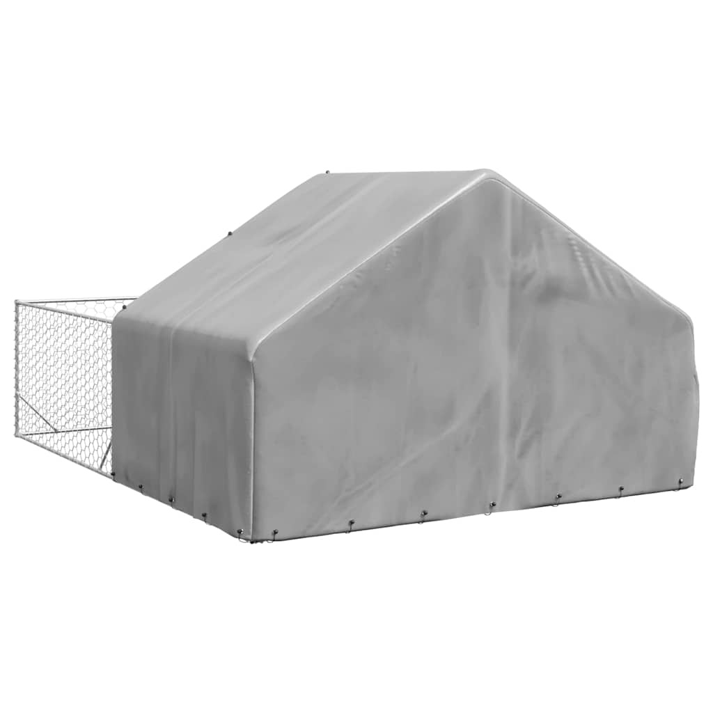 Niche d'extérieur pour chien enclos 5x3x1,9 m acier galvanisé