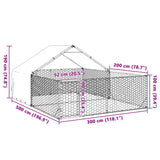 Niche d'extérieur pour chien enclos 5x3x1,9 m acier galvanisé