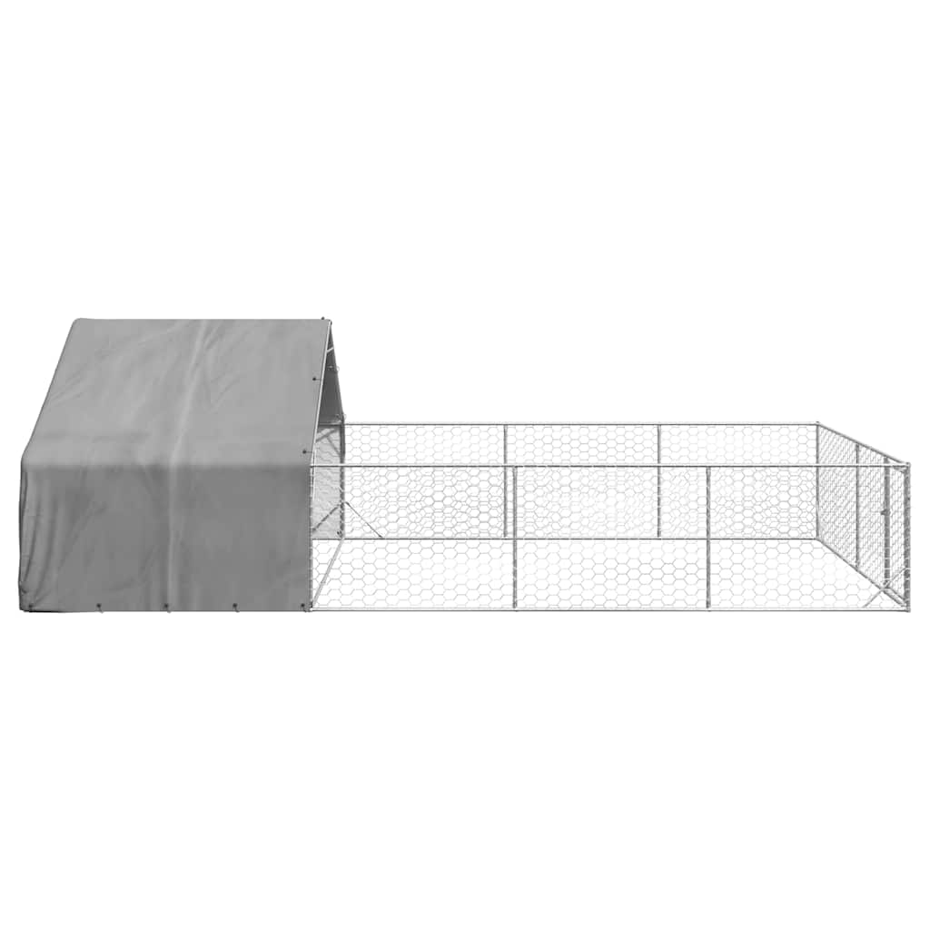 Niche d'extérieur pour chien enclos 7x3x1,9 m acier galvanisé