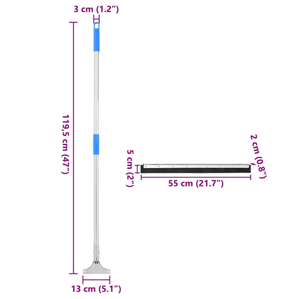 Raclettes à plancher 5 pcs 55x119,5 cm acier et caoutchouc