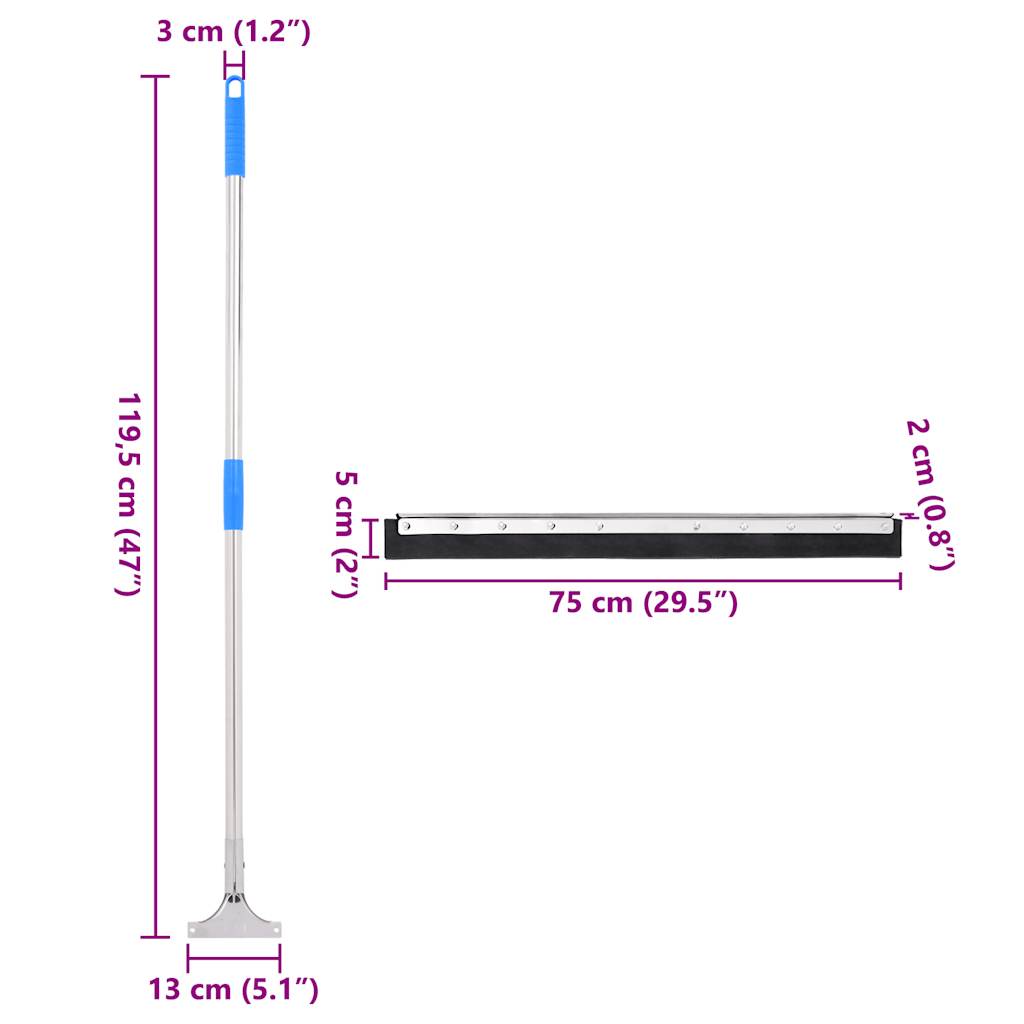 Raclettes à plancher 5 pcs 75x119,5 cm acier et caoutchouc