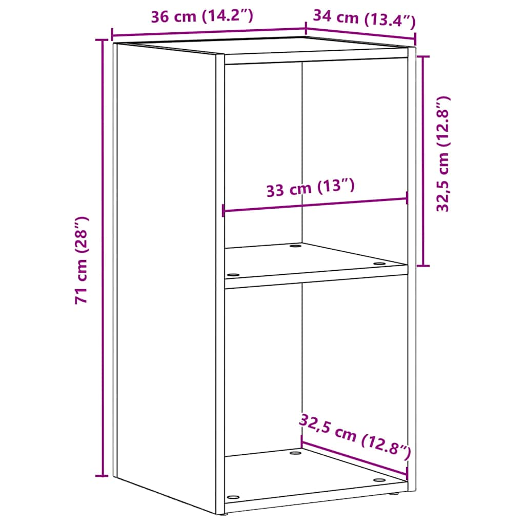 Boîtes de rangement LP chêne noir 71x34x36 cm bois ingénierie