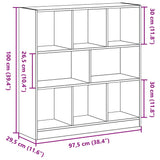 Bibliothèque chêne noir 97,5x29,5x100 cm bois d'ingénierie