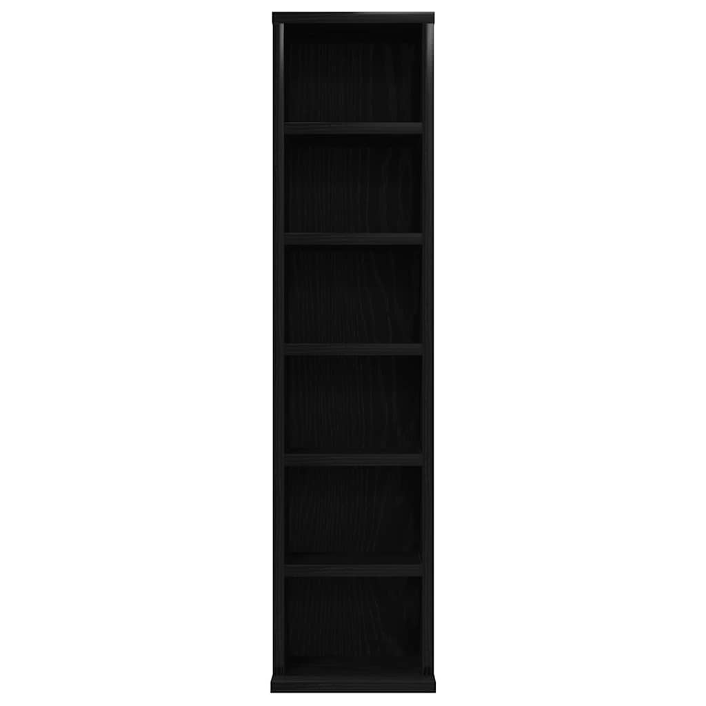 Armoire à CD chêne noir 21x20x88 cm bois d'ingénierie