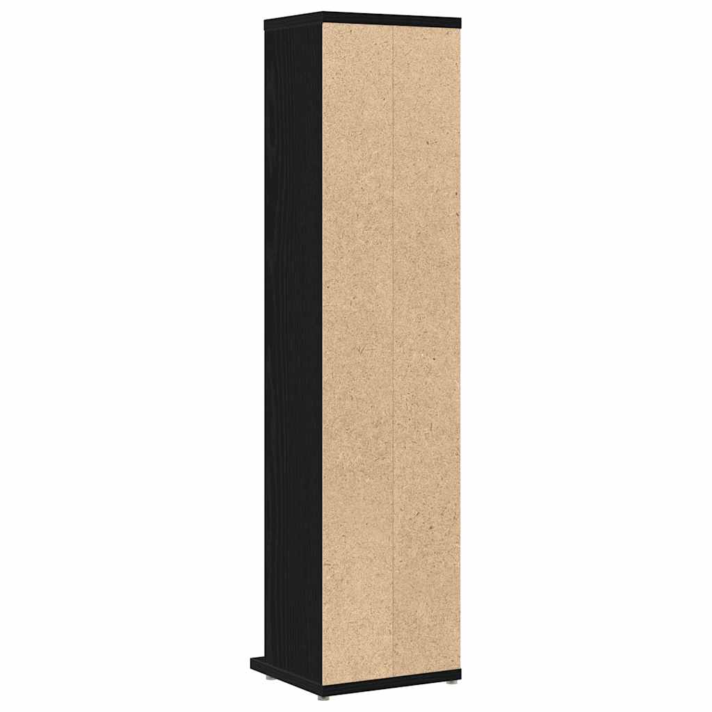 Armoire à CD chêne noir 21x20x88 cm bois d'ingénierie