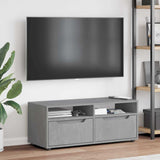 Meuble TV VISNES gris béton 100x40x38 cm bois d'ingénierie