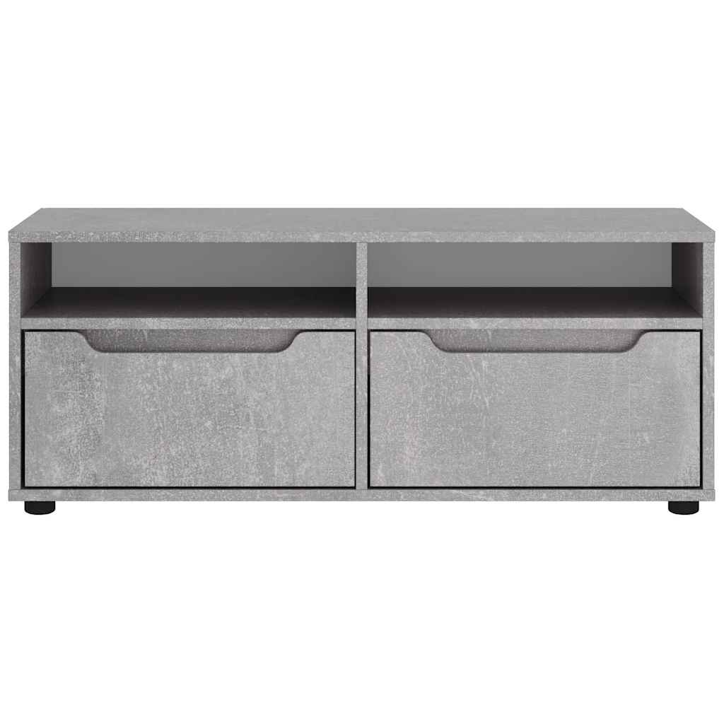 Meuble TV VISNES gris béton 100x40x38 cm bois d'ingénierie