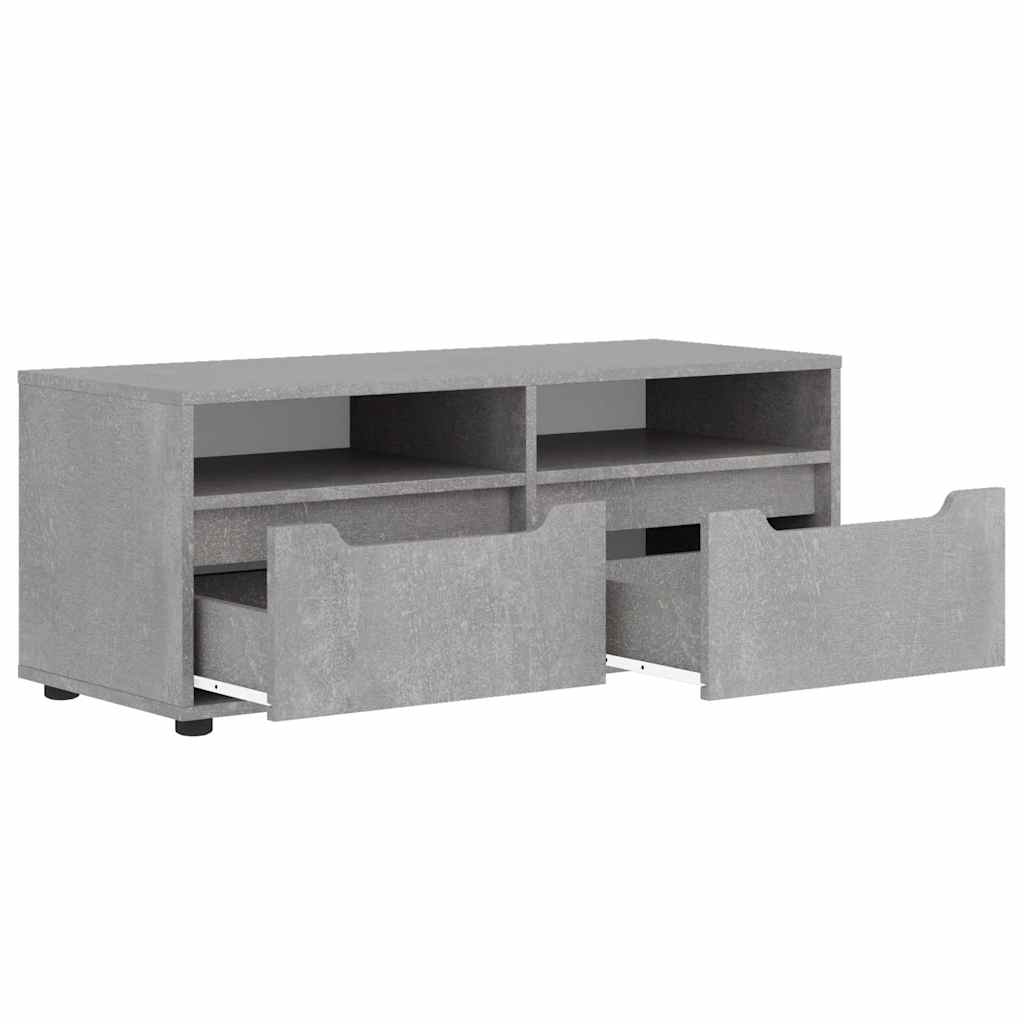 Meuble TV VISNES gris béton 100x40x38 cm bois d'ingénierie