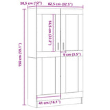 Bibliothèque vieux bois 82,5x30,5x150 cm bois d'ingénierie