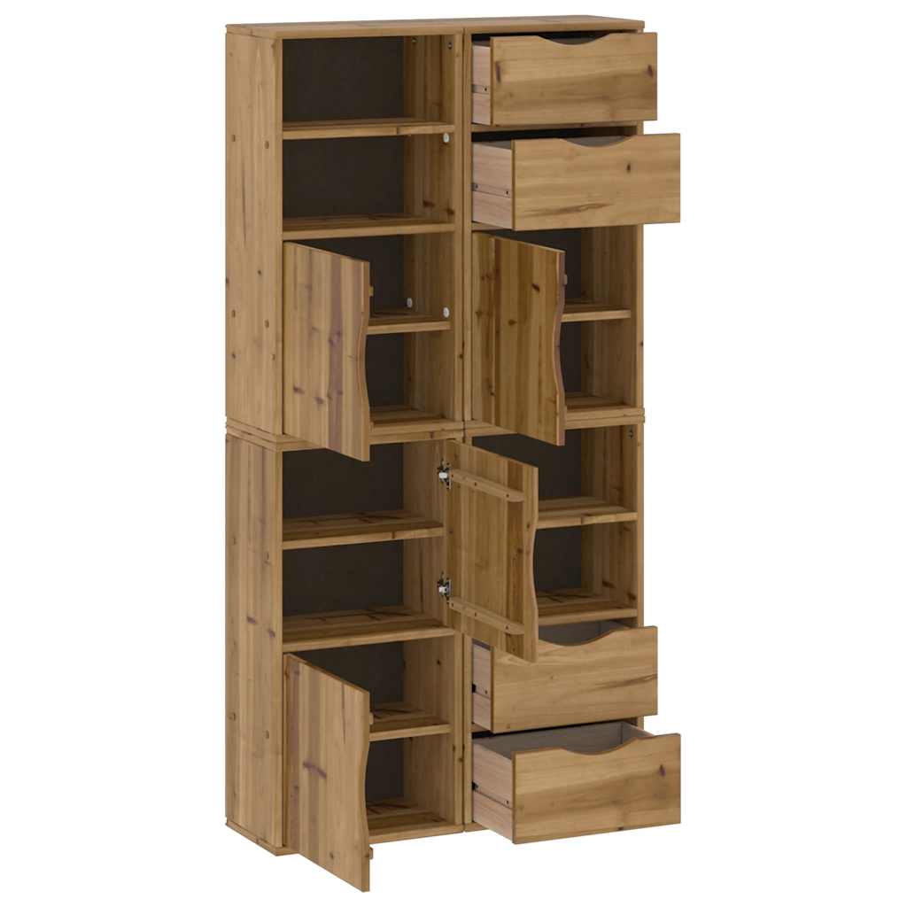 Armoires latérales 4 pcs ODDA 40x24x79 cm bois massif pin