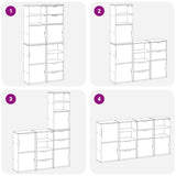 Armoires latérales 4 pcs ODDA blanc 40x24x79 cm bois massif pin