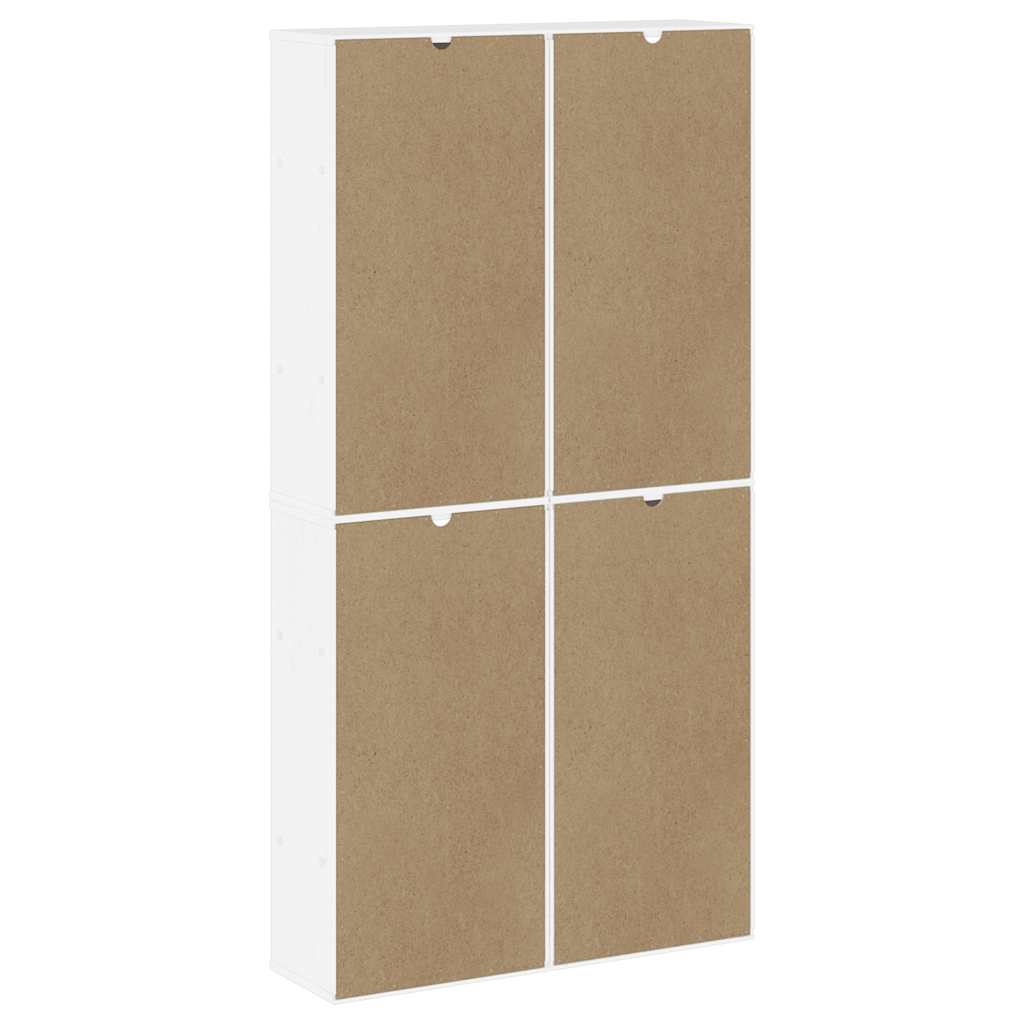 Armoires latérales 4 pcs ODDA blanc 40x24x79 cm bois massif pin