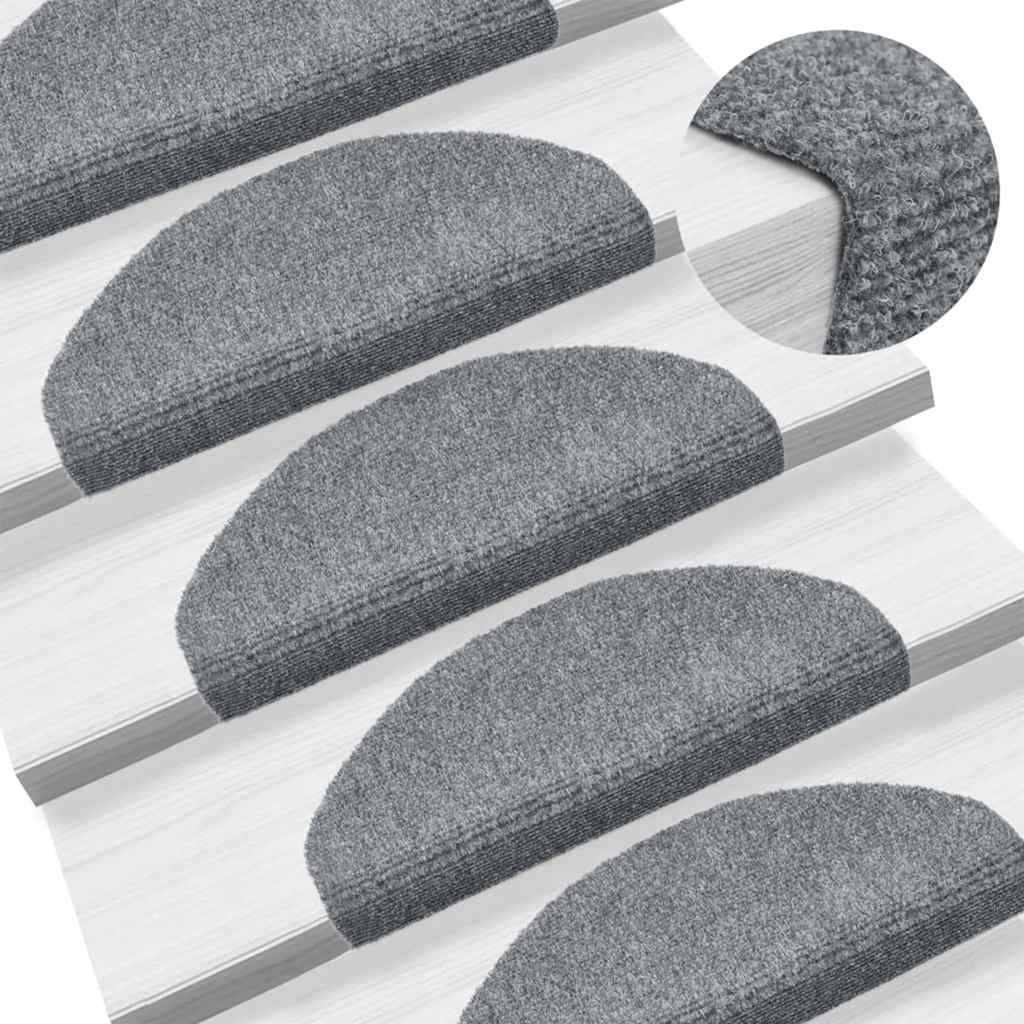 Tapis d'escalier autocollant 20 pcs gris clair 65x21x4 cm