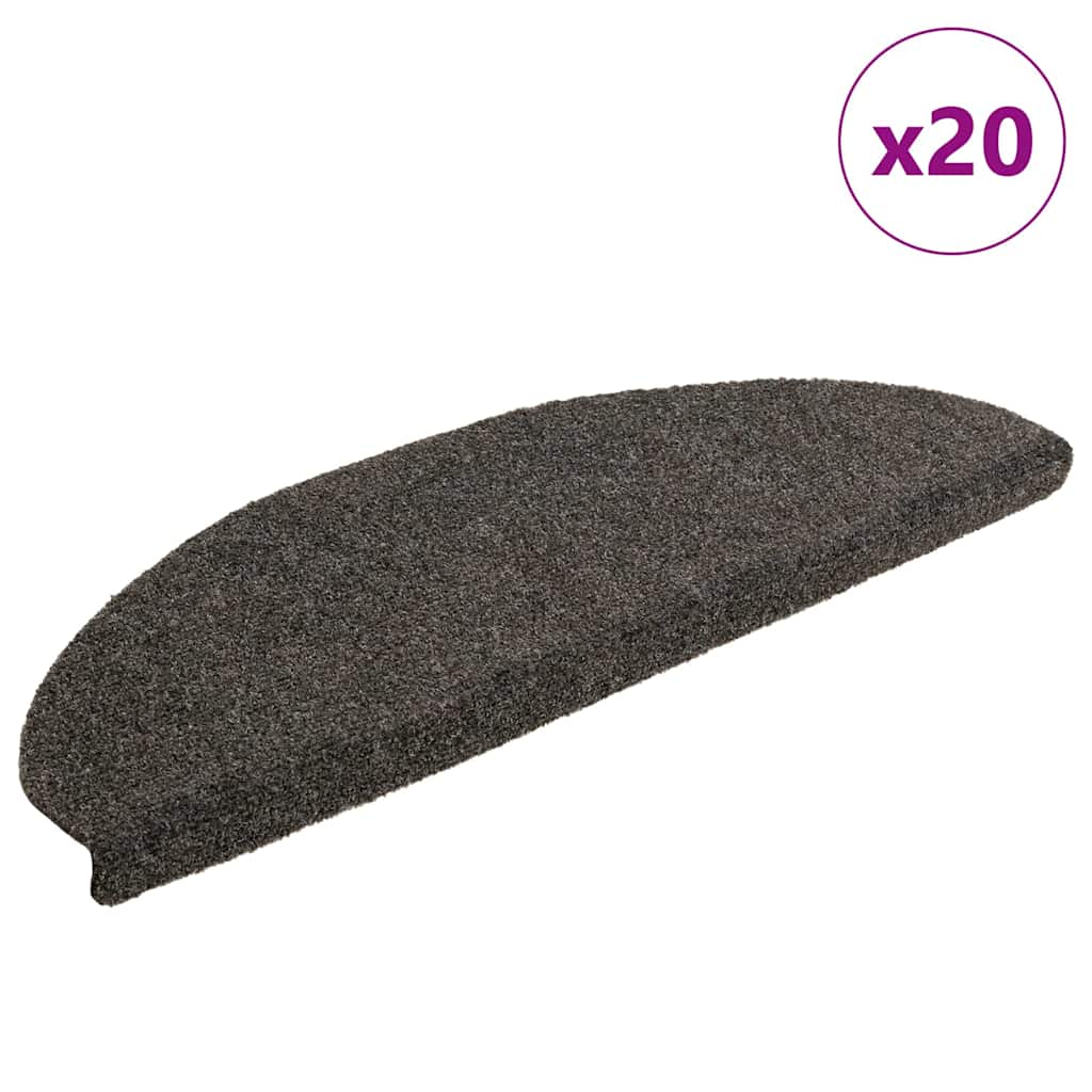 Tapis d'escalier autocollant 20 pcs anthracite 65x21x4 cm