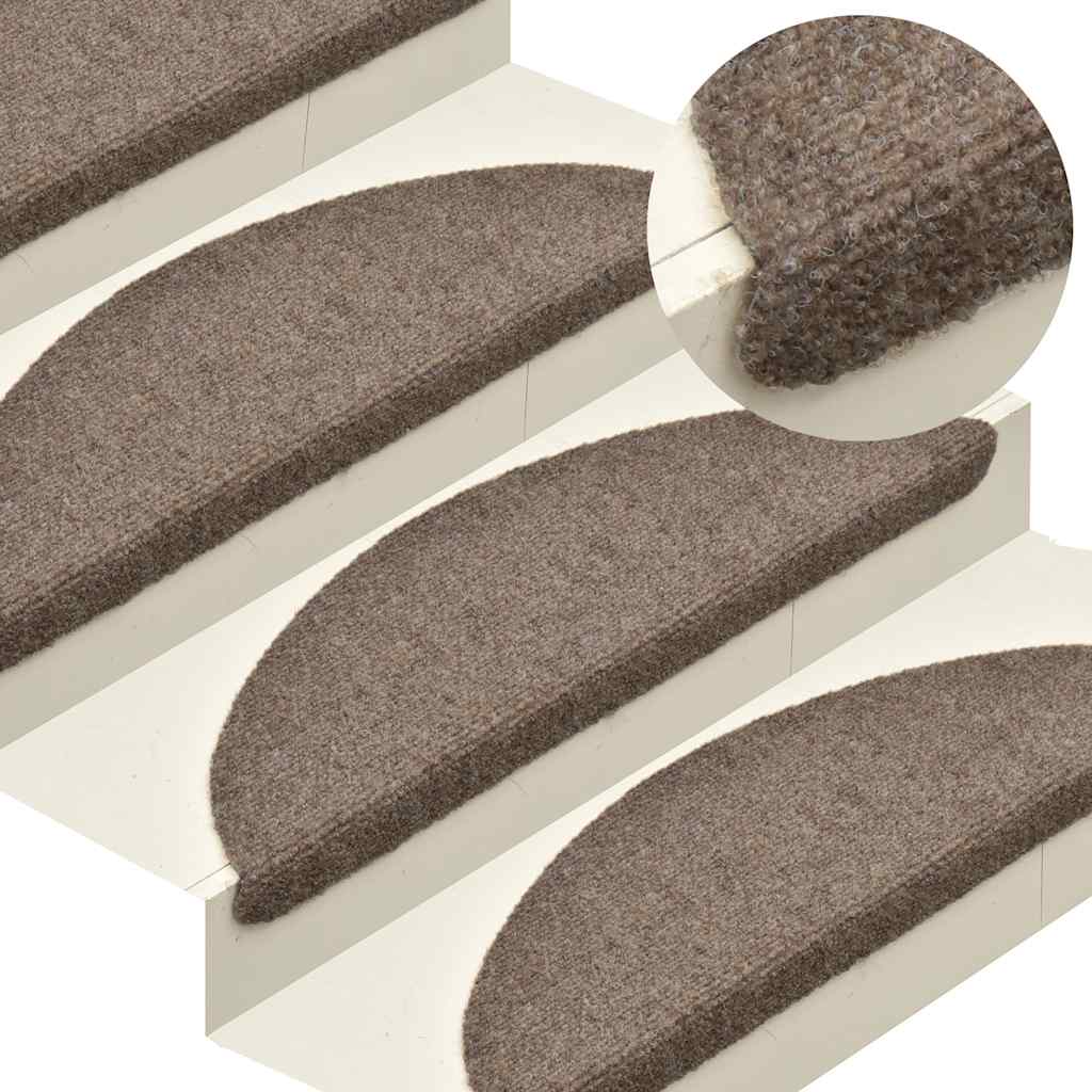 Tapis d'escalier autocollant 20 pcs crème 65x21x4 cm