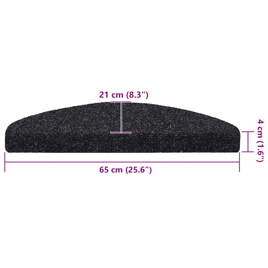 Tapis d'escalier autocollant 30 pcs noir 65x21x4 cm