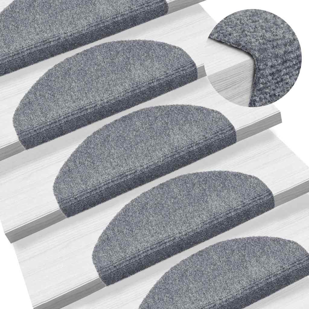 Tapis d'escalier auto-adhésifs 30 pcs gris clair 65x21x4 cm