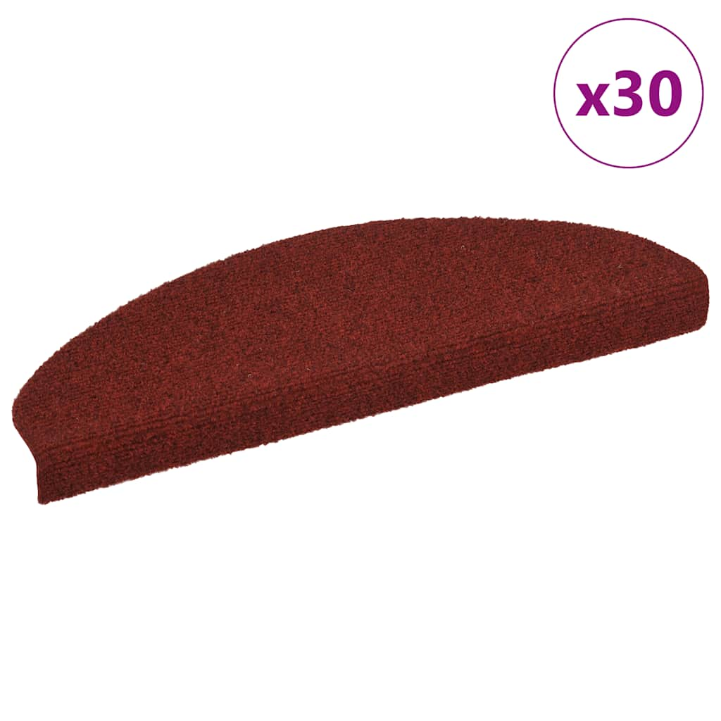 Tapis d'escalier autocollants 30 pcs rouge 65x21x4 cm