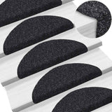 Tapis d'escalier auto-adhésifs 20 pcs noir 56x17x3 cm