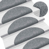 Tapis d'escalier autocollant 20 pcs gris clair 56x17x3 cm