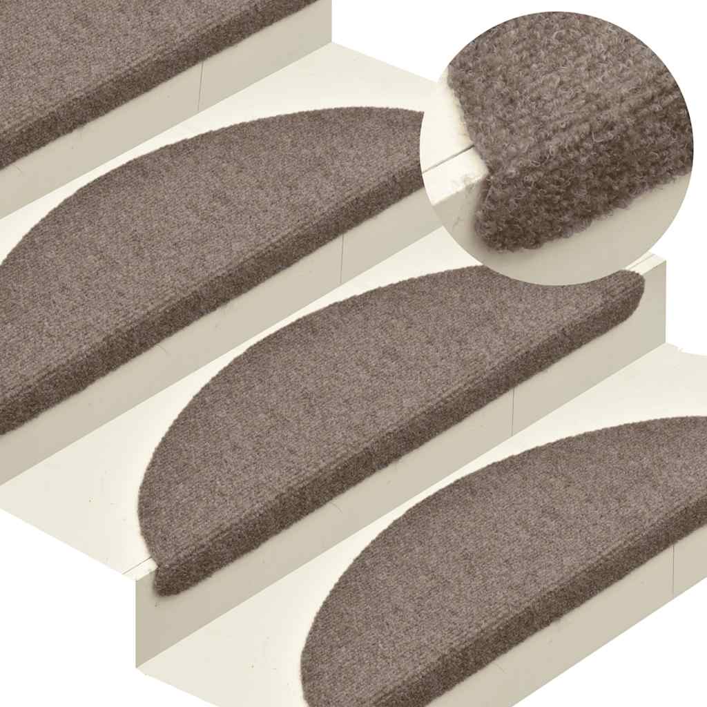 Tapis d'escalier autocollant 20 pcs crème 56x17x3 cm