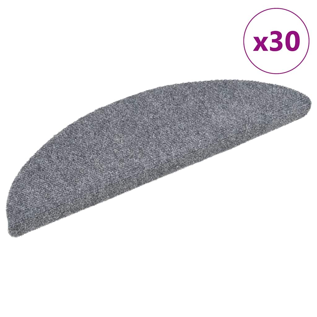 Tapis d'escalier auto-adhésifs 30 pcs gris clair 56x17x3 cm