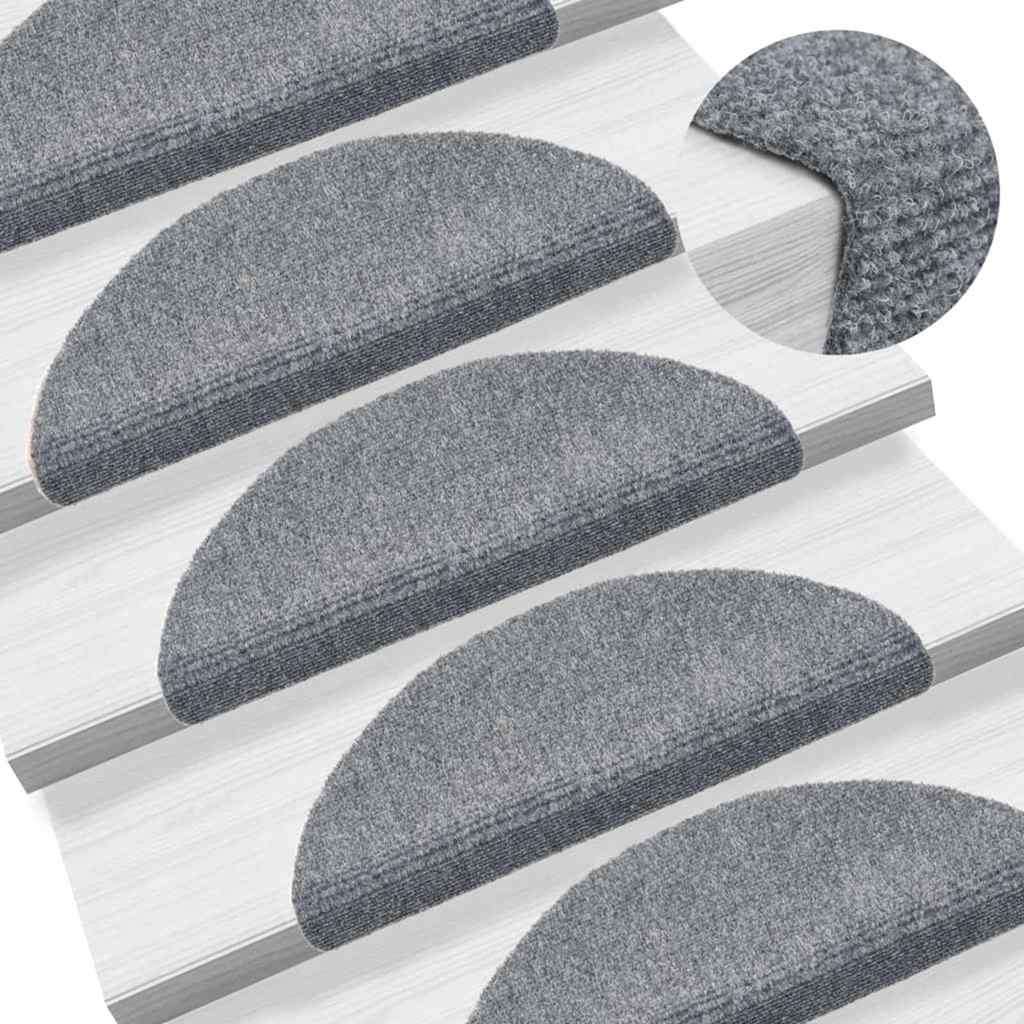 Tapis d'escalier auto-adhésifs 30 pcs gris clair 56x17x3 cm