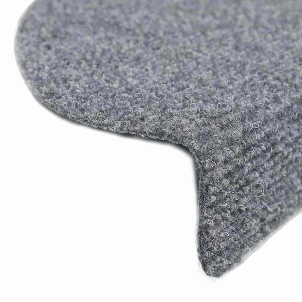 Tapis d'escalier auto-adhésifs 30 pcs gris clair 56x17x3 cm