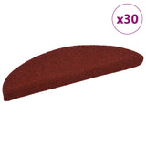 Tapis d'escalier autocollants 30 pcs rouge 56x17x3 cm