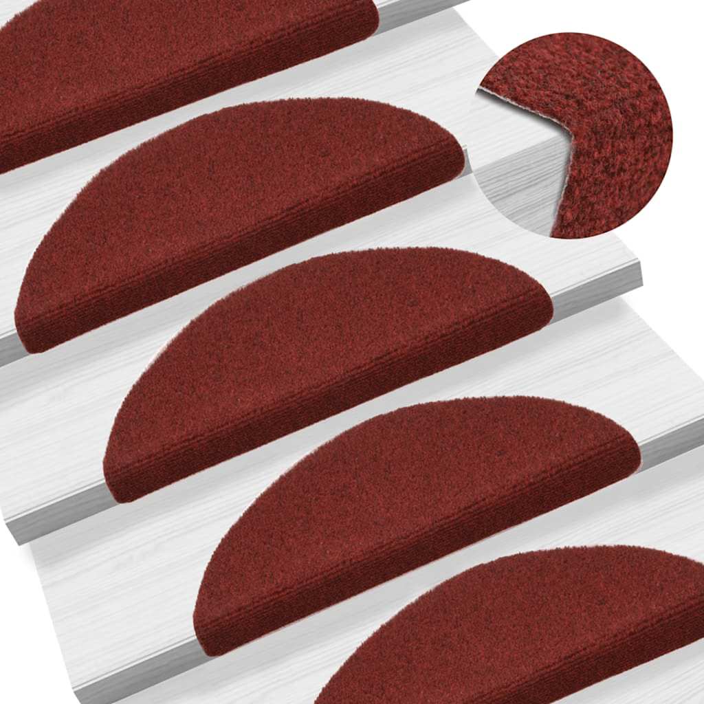 Tapis d'escalier autocollants 30 pcs rouge 56x17x3 cm