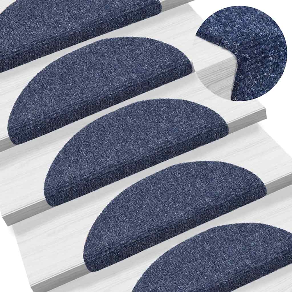 Tapis d'escalier auto-adhésifs 30 pcs bleu 56x17x3 cm