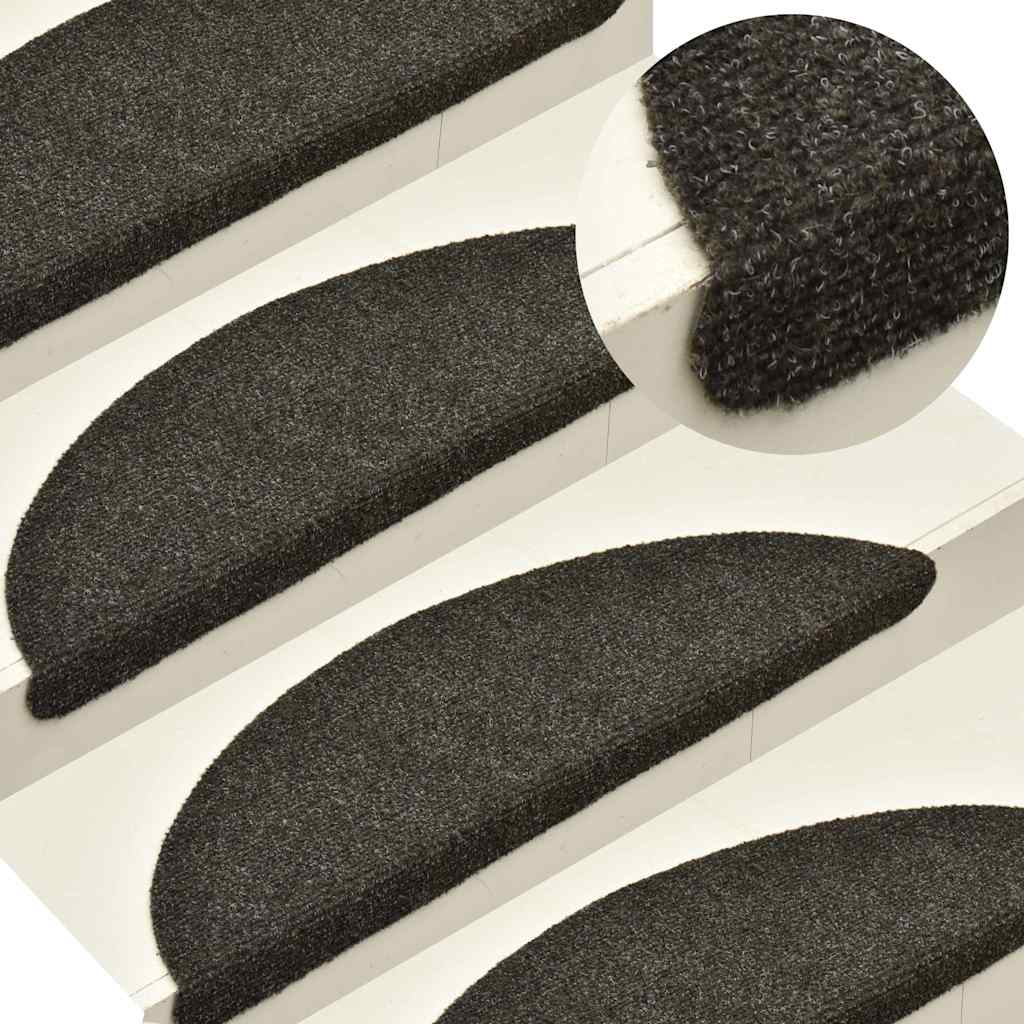 Tapis d'escalier auto-adhésifs 30 pcs anthracite 56x17x3 cm