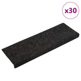 Tapis d'escalier autocollant 30 pcs noir 65x21x4 cm