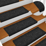 Tapis d'escalier autocollant 30 pcs noir 65x21x4 cm