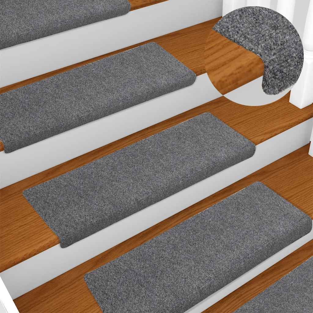 Tapis d'escalier auto-adhésifs 30 pcs gris clair 65x21x4 cm