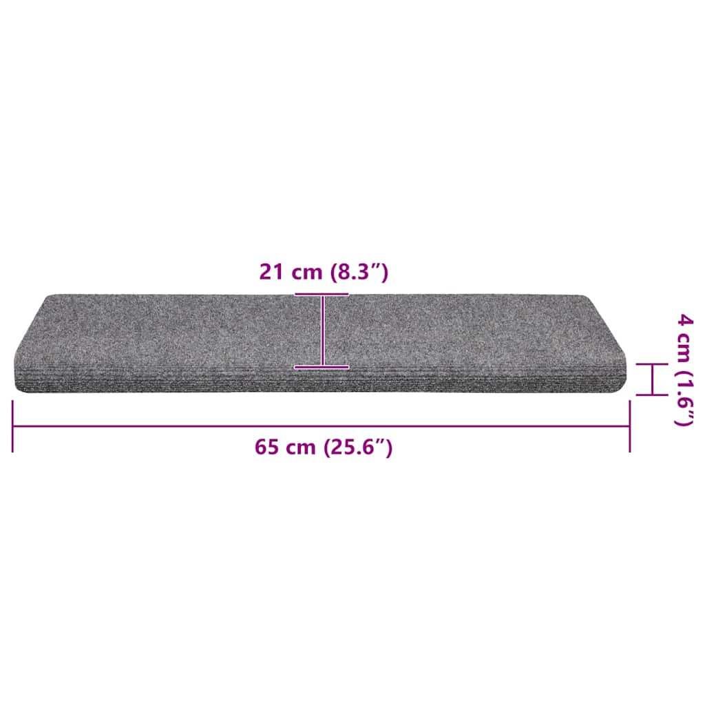 Tapis d'escalier auto-adhésifs 30 pcs gris clair 65x21x4 cm