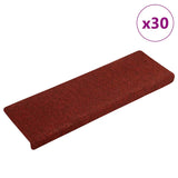 Tapis d'escalier autocollants 30 pcs rouge 65x21x4 cm